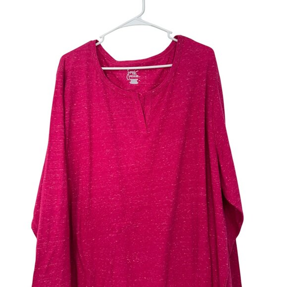 JMS Womens Plus Size 4X Pink Magenta Tunic Top With Fringe Tazzel Hem - Picture 2 of 12